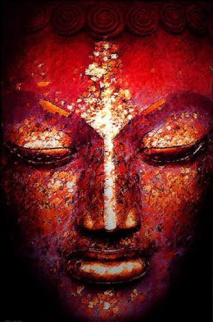 Buddha face print by william meemken